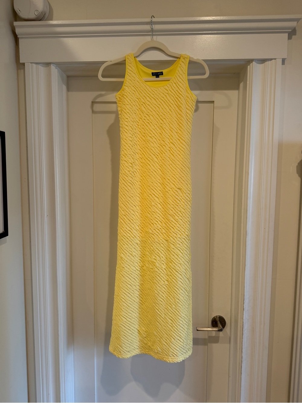 Girls’ Yellow Textured Tank Maxi Dress